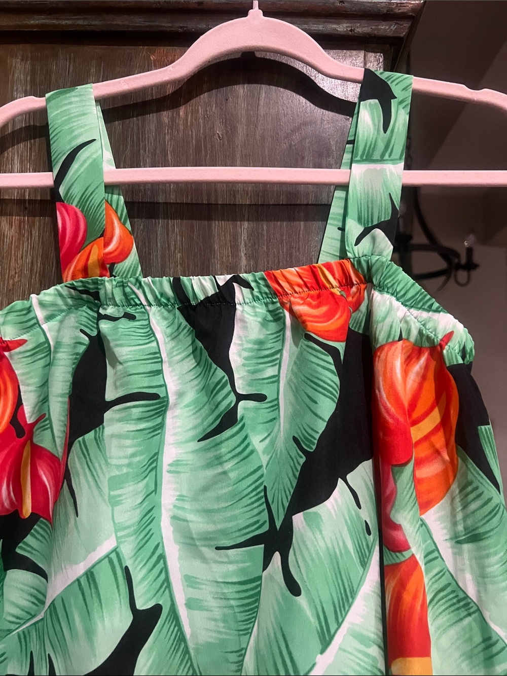 Tropical Green & Black Sundress with Floral Print. By Hilo Hattie - Picture 2 of 5